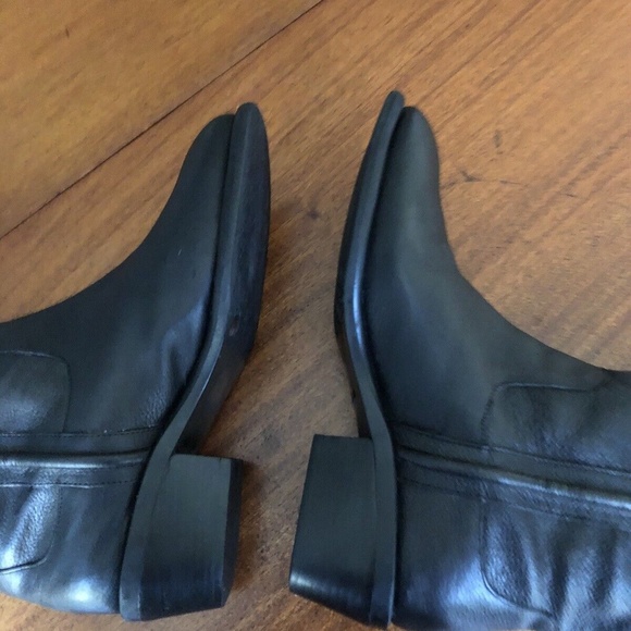 Western Cowboy Pull-On Riding Boots Black Pebbled Leather Women's Sz 8.5 M - Picture 4 of 9